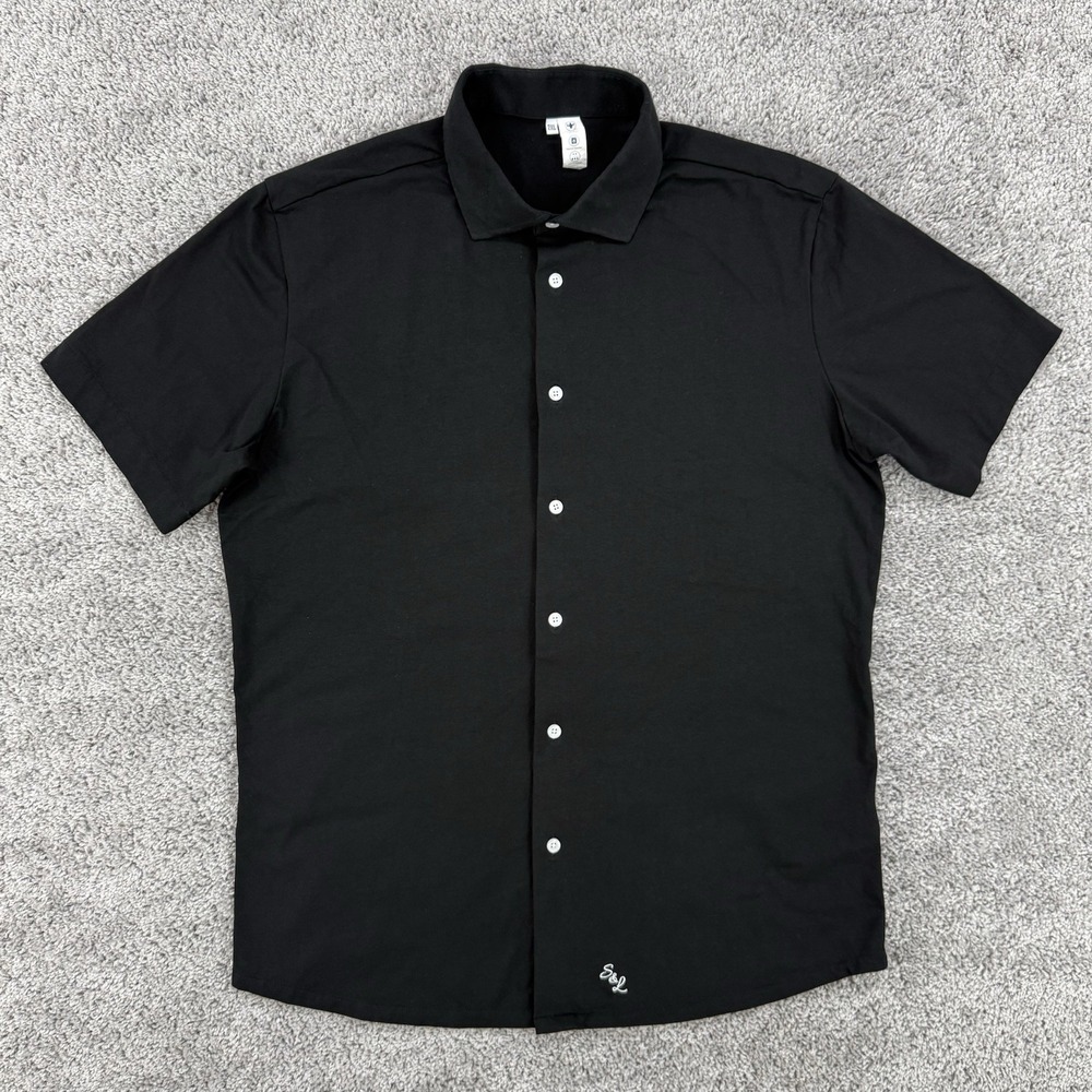 State & Liberty The Roth Shirt Men's 2XL Black Short Sleeve Athletic Fit Stretch